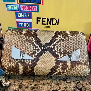 Fendi Python Zip Around  Wallet limited Edition